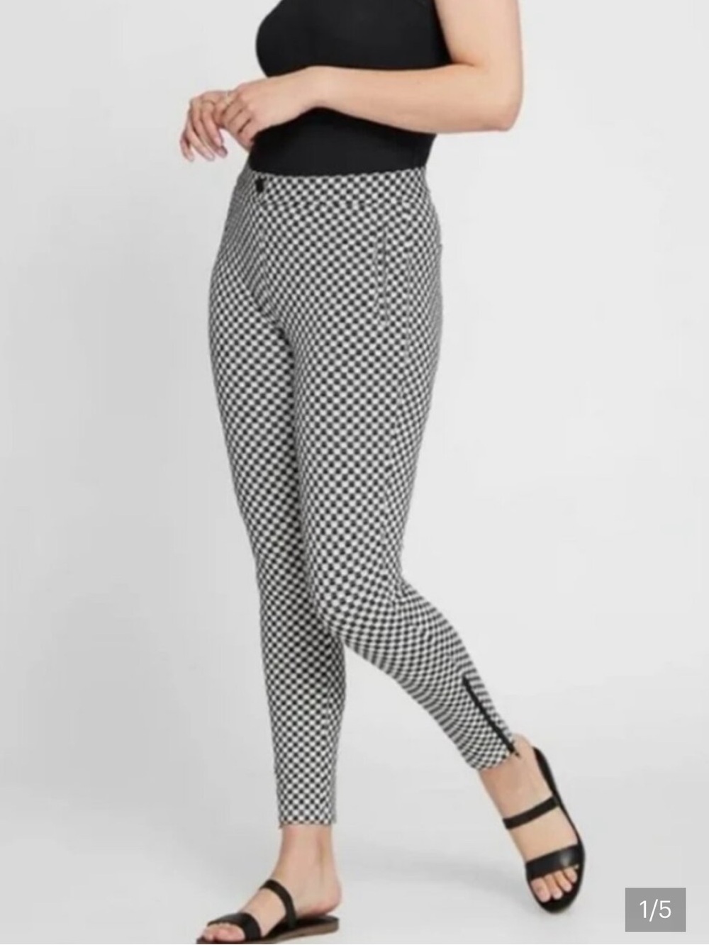 Betabrand Dress Pant Yoga Ankle Zip Skinny Pants Catstooth Womens XXL/Long